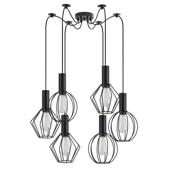 Homelighting Adept Flex SE21-BL-4-BL6-GR12 - Lampe suspendue industrielle élégante pour tous les espaces