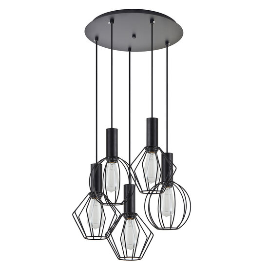 Homelighting Adept Flex SE21-BL-4-5BL-GR12 - Lampe suspendue industrielle élégante pour tous les espaces