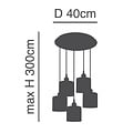 Homelighting Magnum SE21-BR-10-5BL-SH3 - Modern pendant lamp for stylish lighting