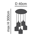 Homelighting Magnum SE21-BR-10-5BL-SH3 - Moderne hanglamp voor sfeervolle verlichting