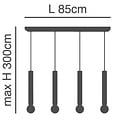 Homelighting Adept Tube SE21-GM-5-4BL - Modern pendant lamp for stylish lighting