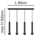 Homelighting Adept Tube SE21-GM-5-4BL - Suspension moderne pour un éclairage élégant