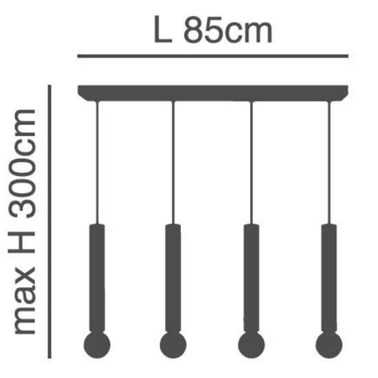 Homelighting Adept Tube SE21-GM-5-4BL - Lámpara colgante moderna para una iluminación elegante