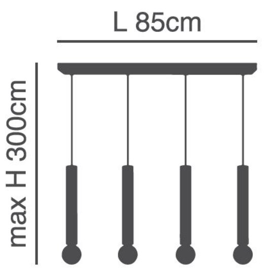 Homelighting Adept Tube SE21-GM-5-4BL - Suspension moderne pour un éclairage élégant
