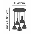 Homelighting Adept Tube SE21-GM-4-5BL-MS2 - Lámpara colgante moderna para una iluminación elegante
