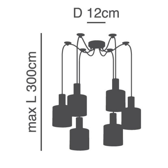 Homelighting Adept Tube SE21-GM-4-BL6-SH1 - Moderne hanglamp voor sfeervolle verlichting