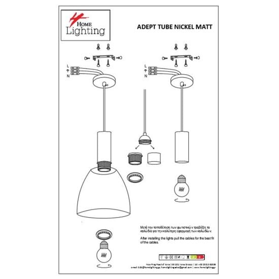 Homelighting Adept Tube SE21-NM-4-NM2-MS2 - Lámpara colgante moderna para una iluminación elegante