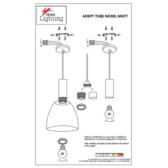 Homelighting Adept Tube SE21-NM-4-3NM-MS2 - Lámpara colgante moderna para una iluminación elegante