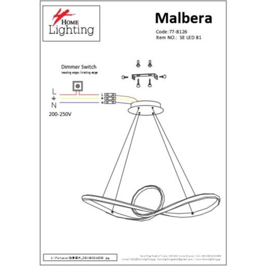 Homelighting Malbera SE LED 80 - Moderne Pendelleuchte für stilvolle Beleuchtung