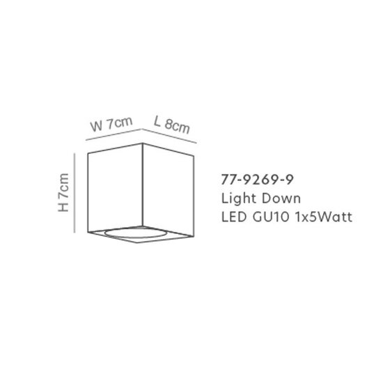 Homelighting Cuadro Down SE-WL-S1-DG - Lámpara de pared moderna para exteriores