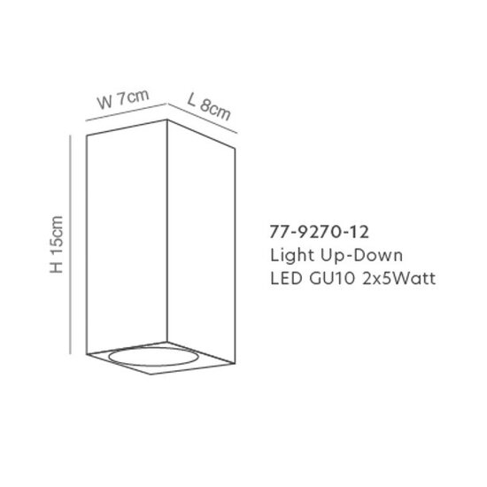Homelighting Cuadro Updown SE-WL-S2-DG - Modern wandlamp voor buiten