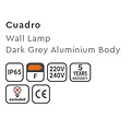Homelighting Cuadro Updown SE-WL-S2-DG - Lámpara de pared moderna para exteriores