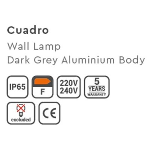 Homelighting Cuadro Updown SE-WL-S2-DG - Modern wandlamp voor buiten