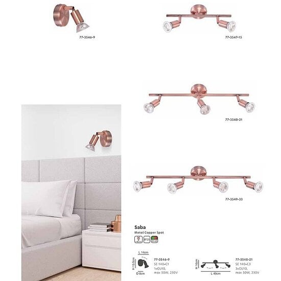 Homelighting Saba Packet SE 140-C3 - Verstelbare wandlamp voor moderne ruimtes