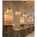 Homelighting Globe SE 3000-1 - Modern black pendant lamp with clear glass