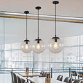 Homelighting Globe SE 3000-1 - Modern black pendant lamp with clear glass