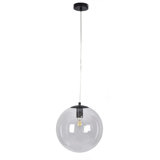Homelighting Globe SE 3000-1 - Moderne schwarze Pendelleuchte mit klarem Glas