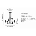 Homelighting Adept SE21-BL-100 - Stilvolle moderne Pendelleuchte für jeden Raum