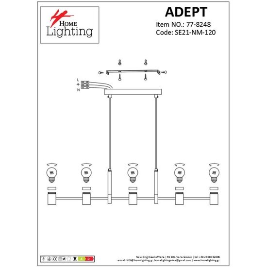 Homelighting SE21-NM-120 - Modern pendant lamp for stylish lighting