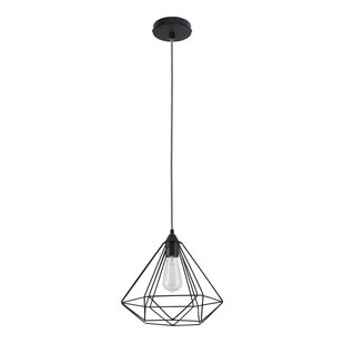SE21-BL-33 MILA BLACK METAL GRID PENDANT