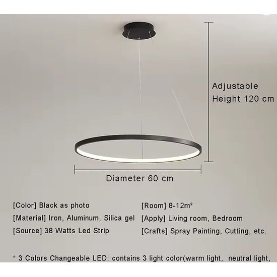 Homelighting Stelina SE LED 60 60cm 28W - Lampe suspendue moderne pour un éclairage élégant
