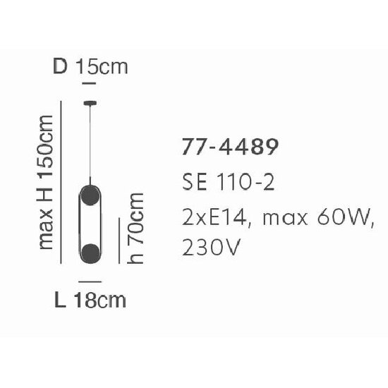 Homelighting Prato SE 110-2 - Lámpara colgante dorada de dos luces con vidrios opales