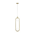 Homelighting Prato SE 110-2 - Lámpara colgante dorada de dos luces con vidrios opales