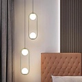 Homelighting Prato SE 110-2 - Lámpara colgante dorada de dos luces con vidrios opales