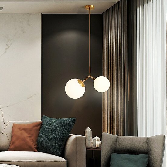 Homelighting Prato SE 110-15-23 - Lámpara colgante moderna con dos vidrios opales