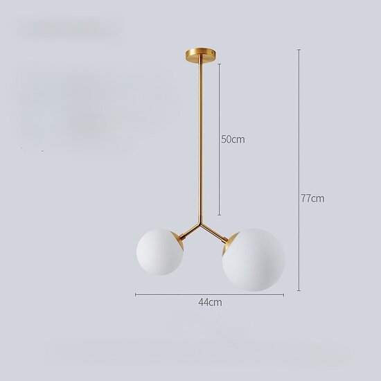 Homelighting Prato SE 110-15-23 - Moderne hanglamp met twee opale glazen