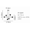 Homelighting Prato SE 110-6 - Moderne Pendelleuchte mit 6 opalen Gläsern