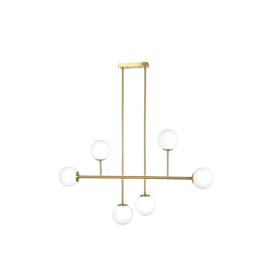 Homelighting Prato SE 110-6 - Moderne Pendelleuchte mit 6 opalen Gläsern