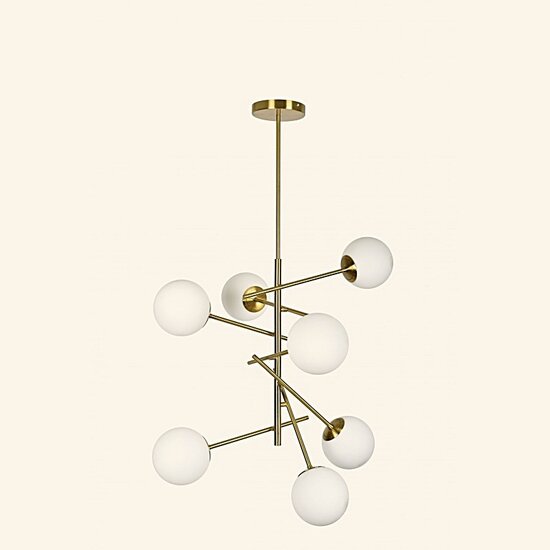 Homelighting Prato SE 110-7 - Elegante Pendelleuchte mit 7 opalen Gläsern