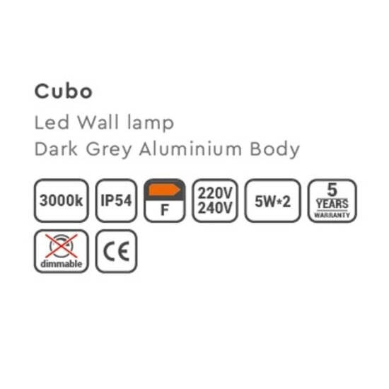 Homelighting Cubo SE-WLL-3K-DG - Modern outdoor wall lamp