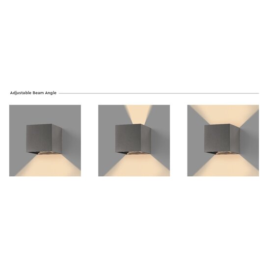 Homelighting Cubo SE-WLL-3K-DG - Lámpara de pared moderna para exteriores
