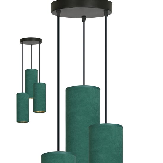 Emibig OUTLET - Odsherred ronde pendellamp met 3 groene moderne kokers 3x E27 - Perfecte verlichting voor elke ruimte