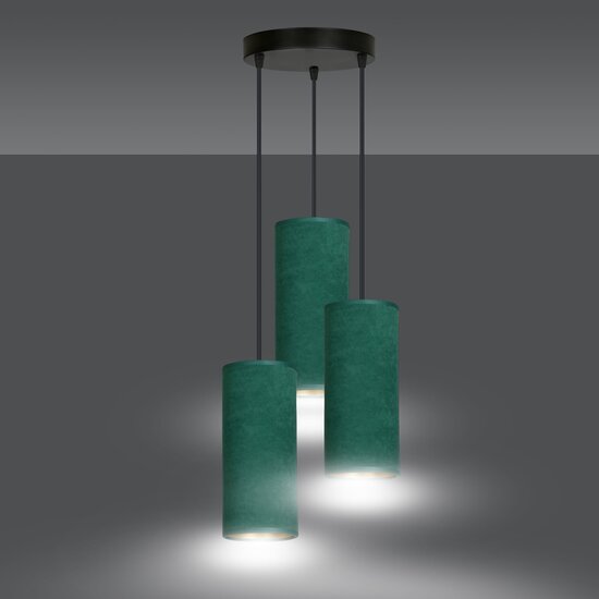 Emibig OUTLET - Odsherred ronde pendellamp met 3 groene moderne kokers 3x E27 - Perfecte verlichting voor elke ruimte