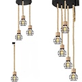 Homelighting GRENADE-5 - Suspension industrielle avec corde et métal noir