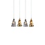 Homelighting Luigi SE4312-04 - Lámpara colgante de vidrio hecha a mano en oro y humo