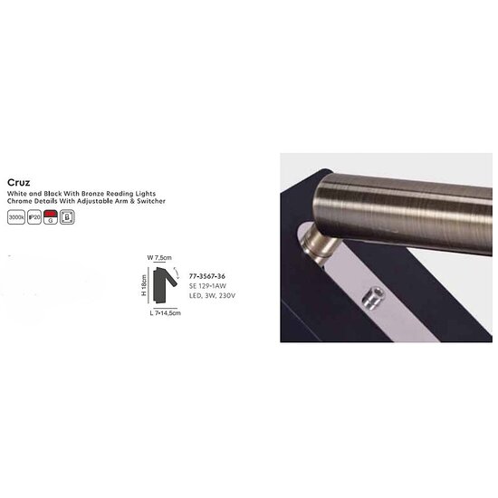 Homelighting Cruz SE 129-1AB - Lámpara de pared moderna para una iluminación elegante