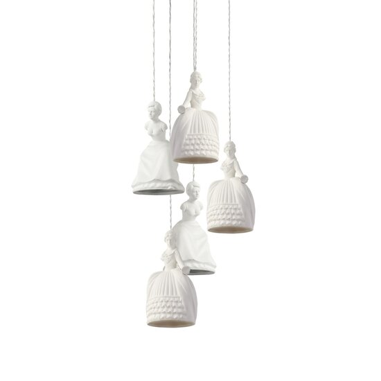Homelighting Handan SE171-5 - Moderne gipskleurige hanglamp
