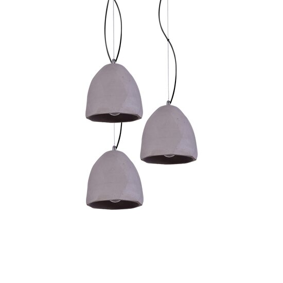 Homelighting Joy SE 155-140-3 - Vintage grijze beton hanglamp voor sfeervolle verlichting