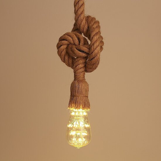 Homelighting Maya SE147-27-4 - Vintage pendant lamp with natural rope