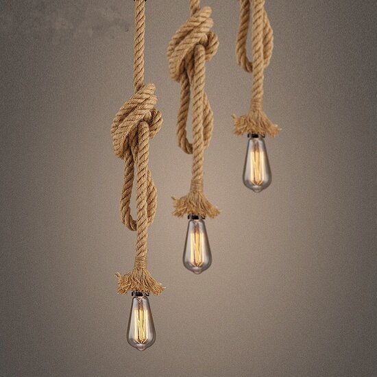 Homelighting Maya SE 147-27 - Stylish pendant lamp made of natural rope