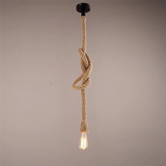 Homelighting Maya SE 147-27 - Lampe suspendue élégante en corde naturelle
