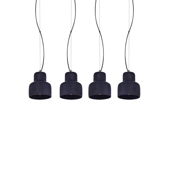 Homelighting Myra SE 153-125-4 - Suspension en béton noir vintage pour un éclairage d'ambiance