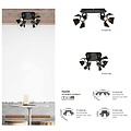 Homelighting Mystik GU12015A-4R - Stilvolle industrielle Wand- und Deckenlampe