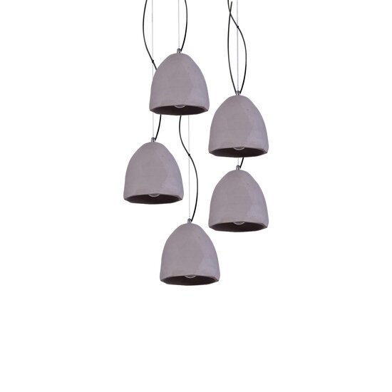 Homelighting Joy SE 155-140-5 - Lámpara colgante vintage de cemento gris para una iluminación acogedora