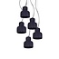 Homelighting Myra SE 153-125-5 - Vintage zwarte beton hanglamp voor sfeervolle verlichting