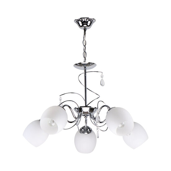 Homelighting Ferrow KQ 2221/5 - Élégante suspension en métal avec verre opale
